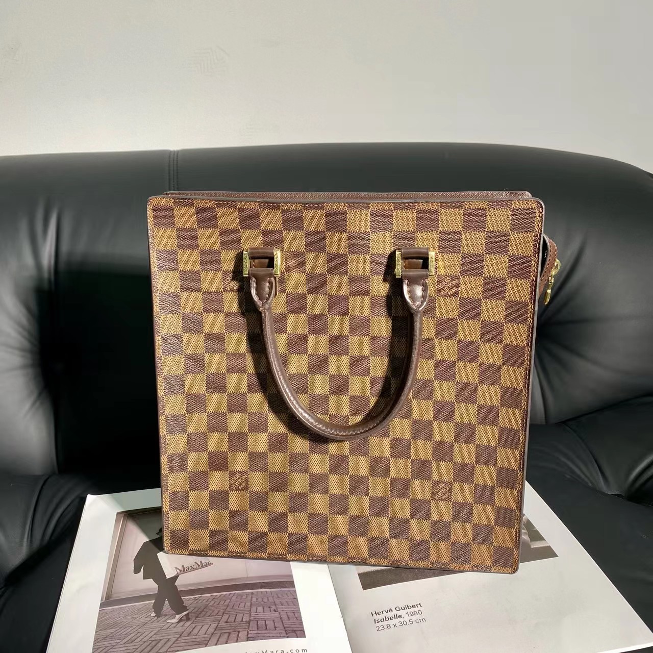 95新 LouisVuitton/路易威登 艾派尔/LV棕色棋盘格琴谱4013