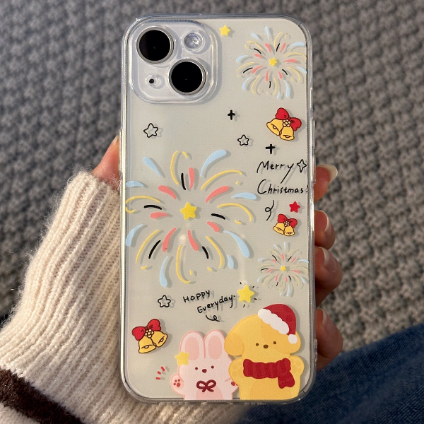 彩色烟花适用iPhone15/14/13手机壳苹果12/11Pro软壳7/8p透明xs软