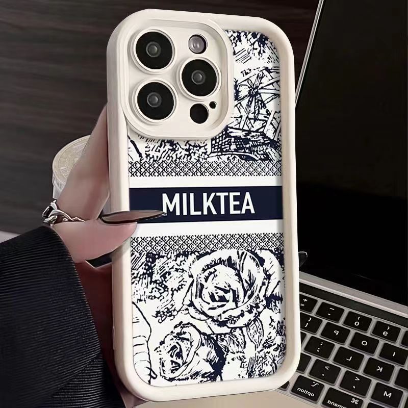 iPhone15苹果13霸王茶姬图案手机壳14全包11防摔12promax磨砂78软