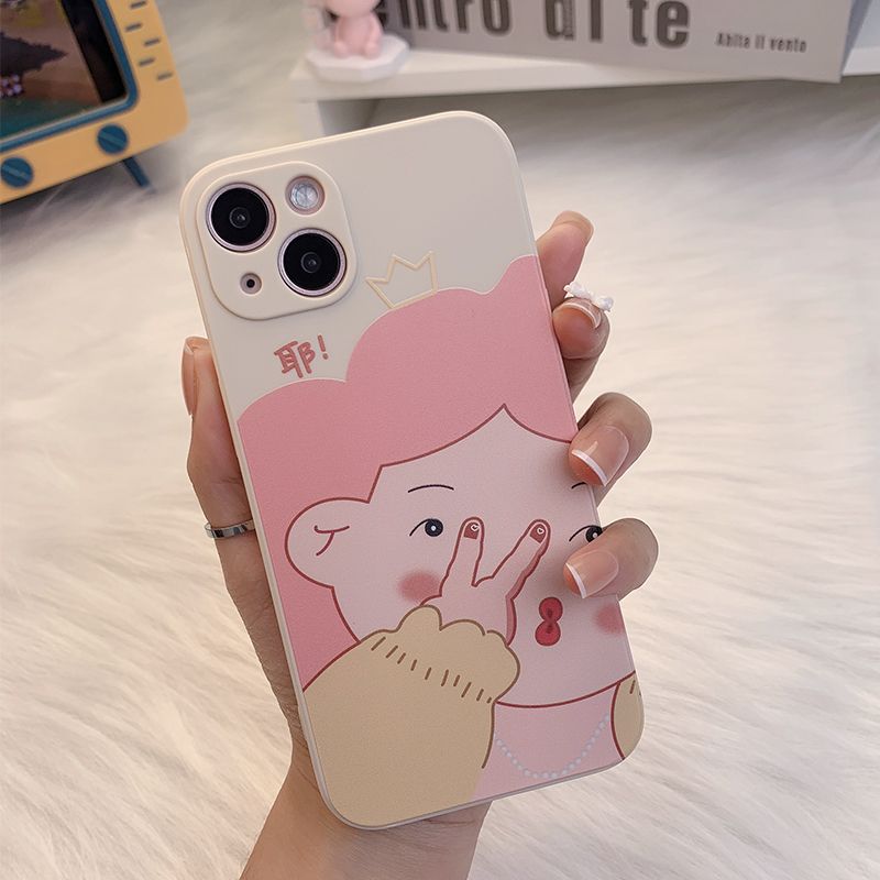 苹果15手机壳女iPhone14promax/13/12卡通全包防摔硅胶套透明ins