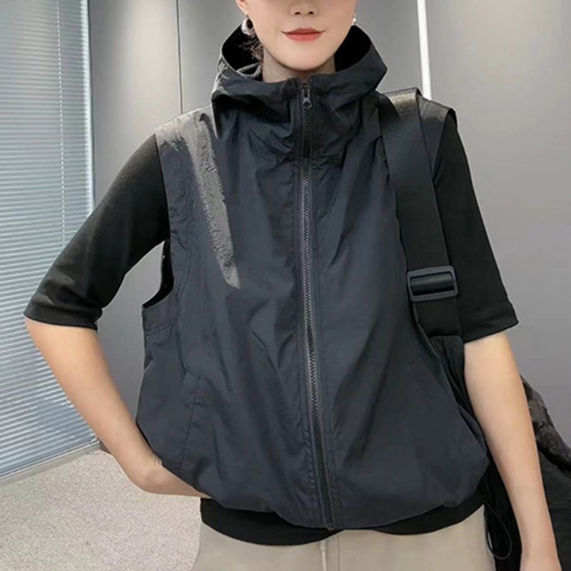 短款网红马甲女防晒衣新款2023年爆款春夏小个子开衫洋气马夹外套