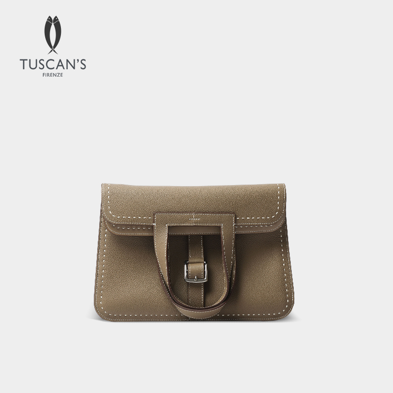 TUSCAN'S复古高级感斜挎包女包手缝蜡线通勤百搭真皮