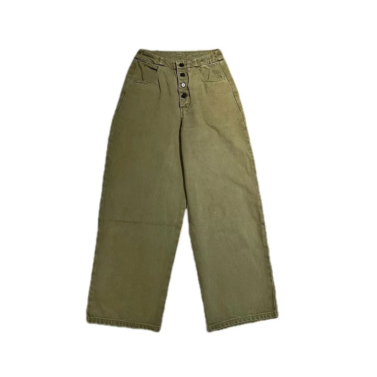 【秀秀新品】小众设计个性多扣子小哈伦牛仔裤  时尚百搭