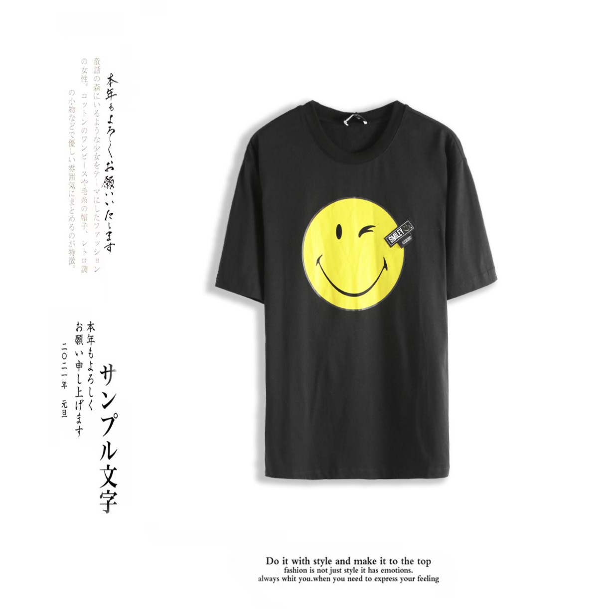 夏季时尚舒适百搭青春印花圆领短袖K203