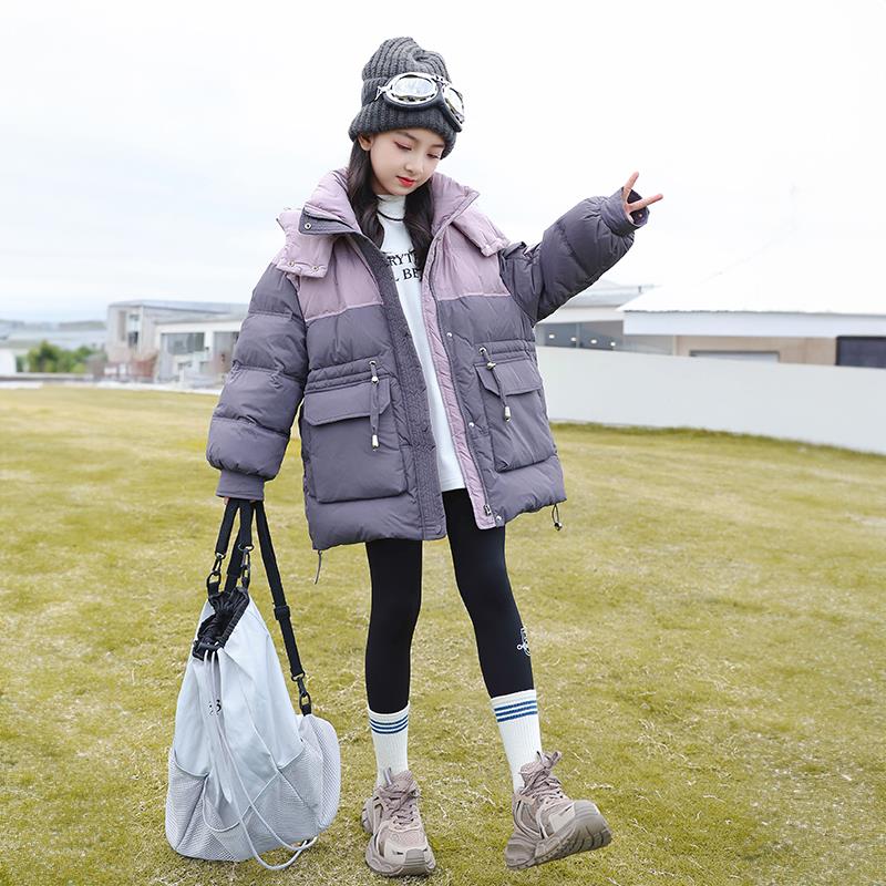 女童棉服冬装2023新款洋气童装女大童外套加厚棉衣儿童保暖棉袄冬