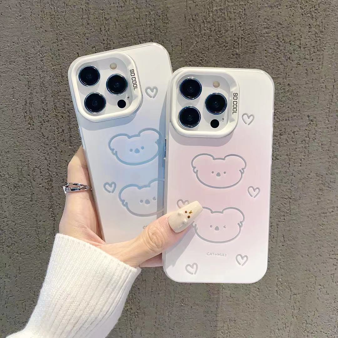 磨砂彩银苹果15/iphone14/华为荣耀/vivo/oppo情侣手机壳防摔13潮
