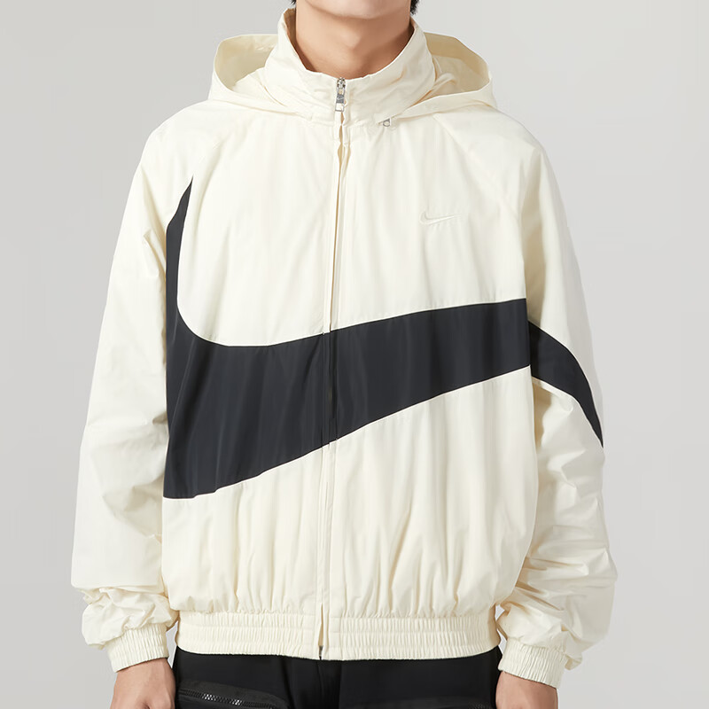 Nike耐克梭织夹克男秋新款SWOOSH大勾宽松休闲运动外套FB7878-113