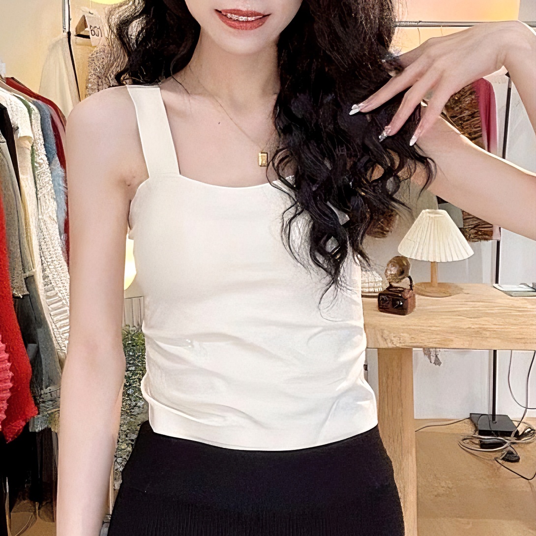 瑜伽美背2023早秋外穿显瘦百搭修身设计感小众短款上衣女#7213