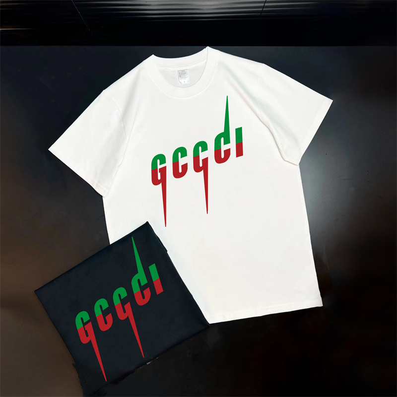 重磅纯棉短袖T恤撞色字母印花宽松圆领休闲时尚百搭潮流品质男士