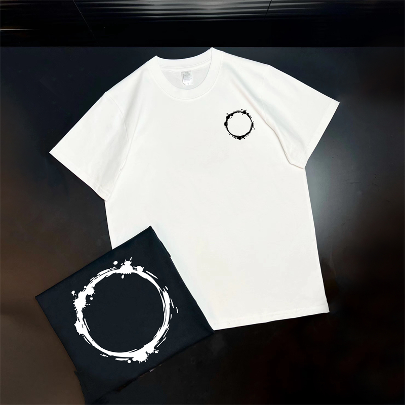 美式重磅纯棉短袖t恤印花休闲宽松男女圆领百搭潮流男士上衣584
