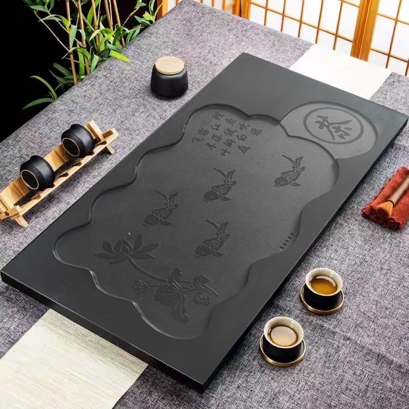 【小扁推荐】乌金石茶盘家用石头浮雕客厅简约整块原石茶具茶台