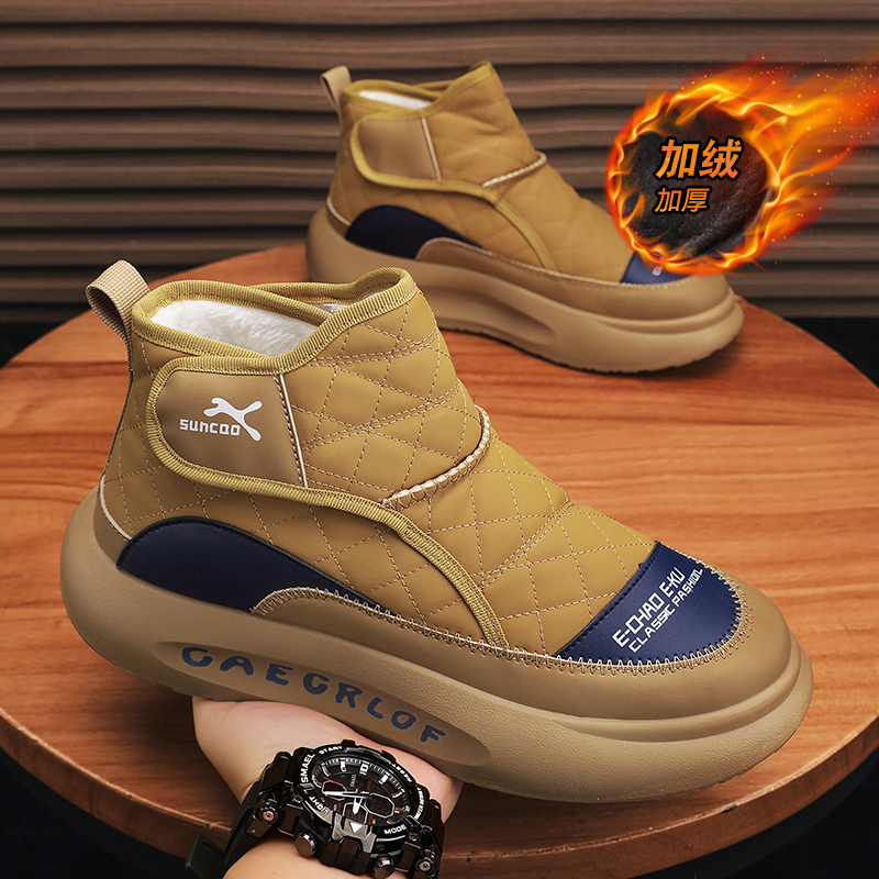 回力瑞棉鞋男款冬季加绒保暖加厚男士雪地靴东北皮毛一体抗寒棉靴