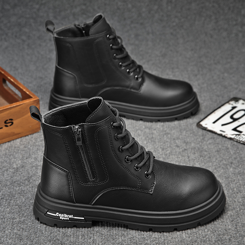 回力瑞马丁靴男鞋秋冬季新款潮流高帮黑色皮靴子男士英伦风工装靴