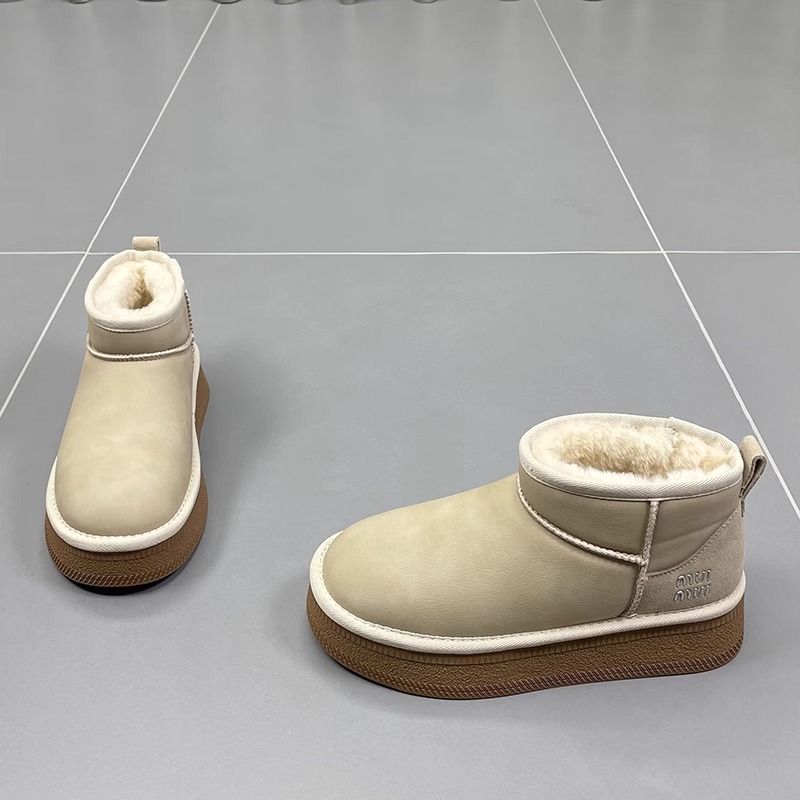 米莱Jiaer/欧货加绒加厚mini雪地靴女2023年冬季新款厚底网红棉鞋