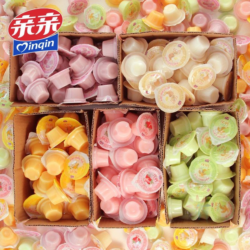 亲亲什锦果冻乳酸水果味布丁零食大礼包整箱1斤3斤5/0lb蔬菜组合