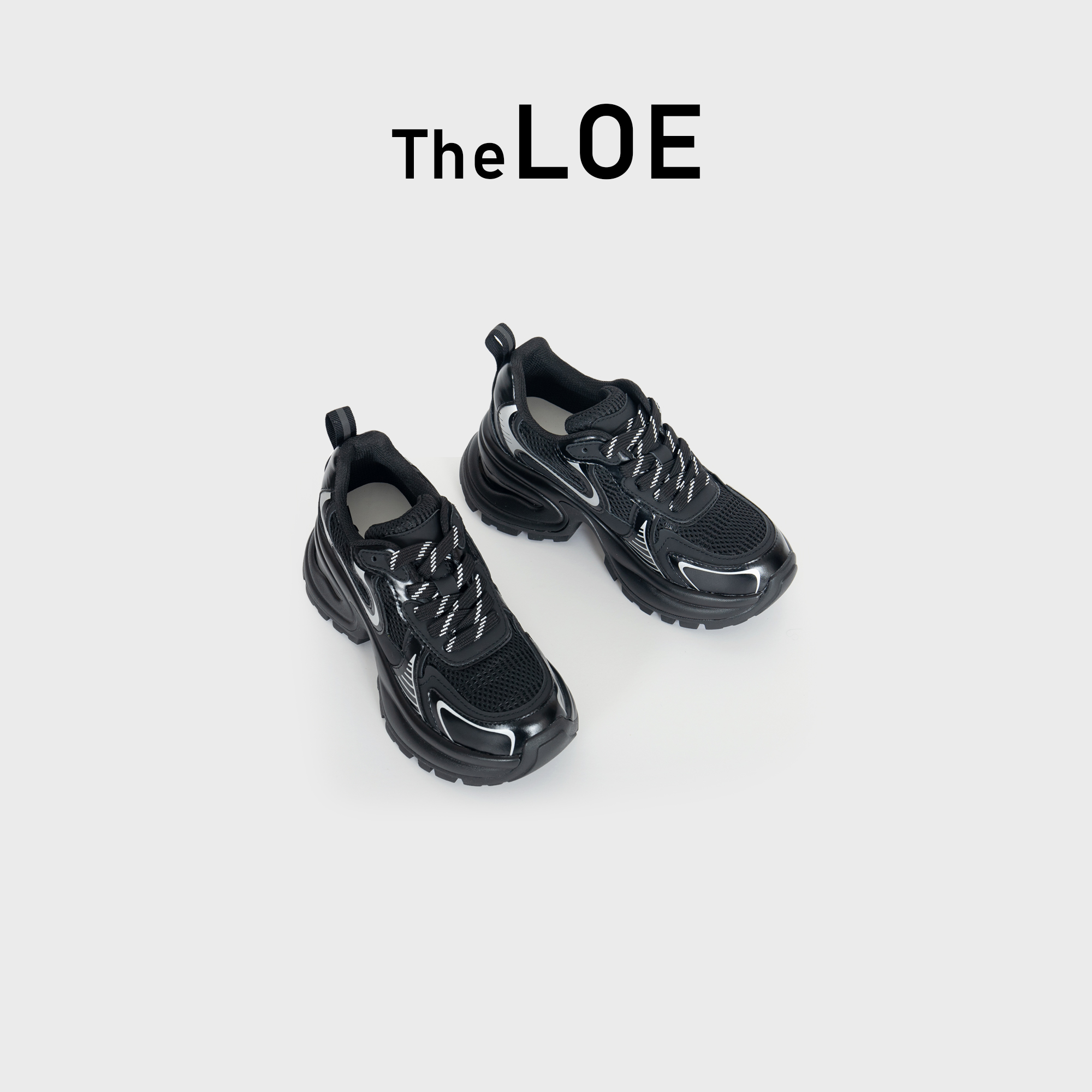TheLOE/9.19 牛皮+网面厚底松糕鞋运动休闲老爹鞋#LE-913-28
