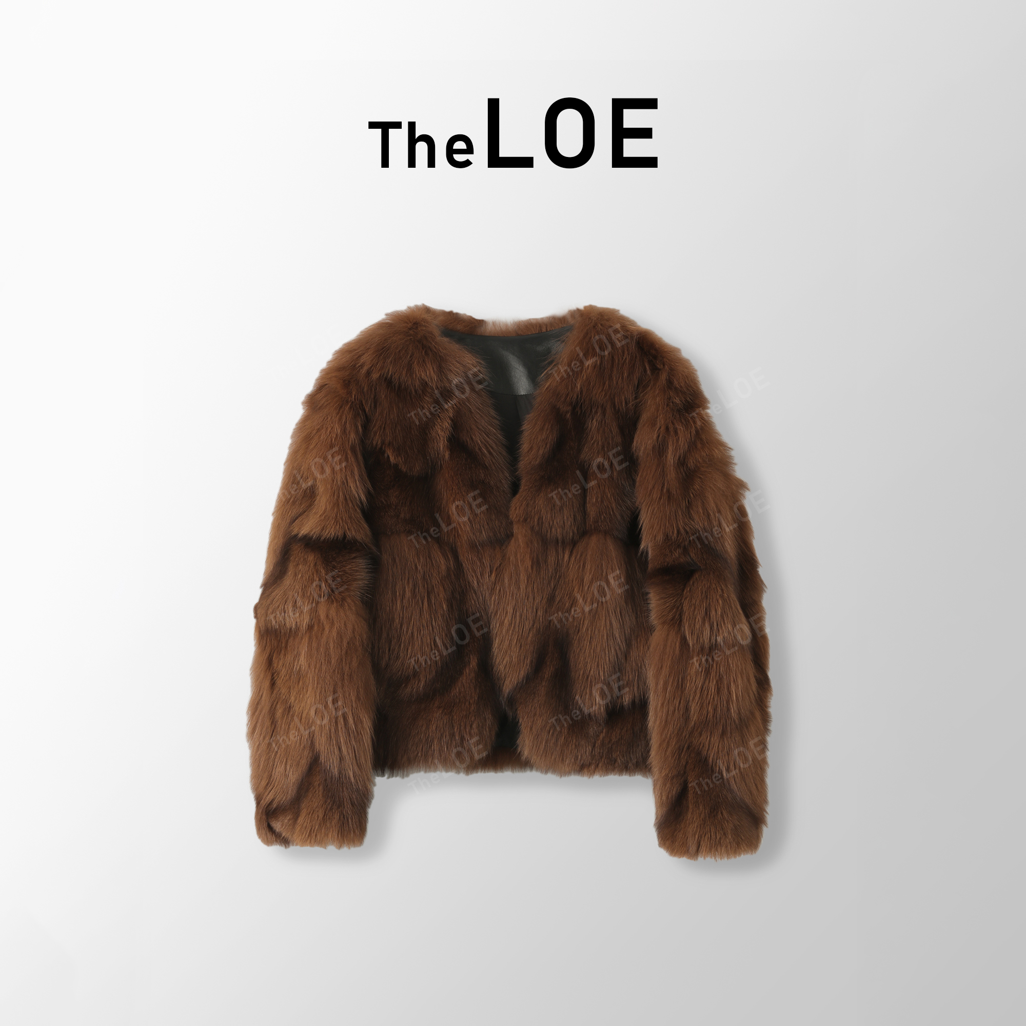 TheLOE/「稀有色系琥珀金」奢贵狐狸毛进口羊皮外套#LE-5C2216350