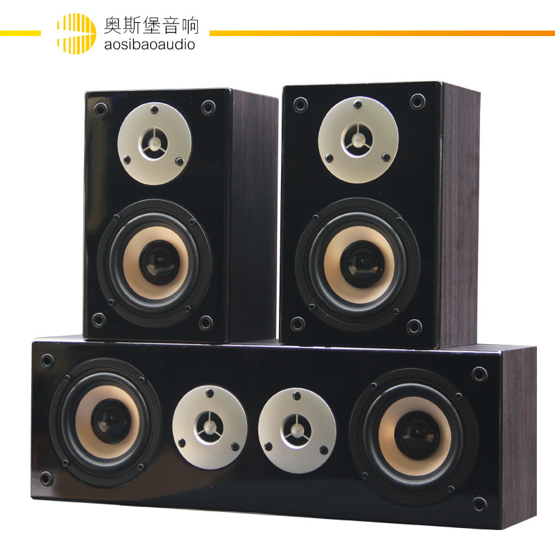 工厂直销 4寸中置环绕 双高音中置家庭影院音箱无源HiFi音响中环