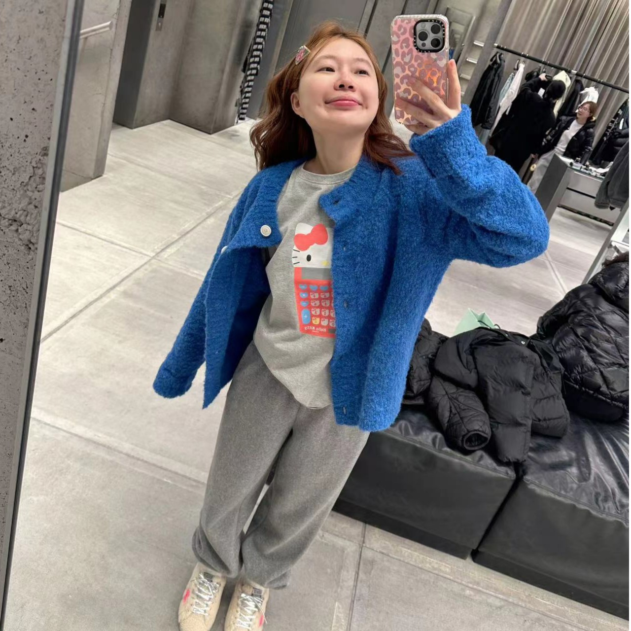 【BORAKOO】【现货】灰色~计算器KITTY 长袖T