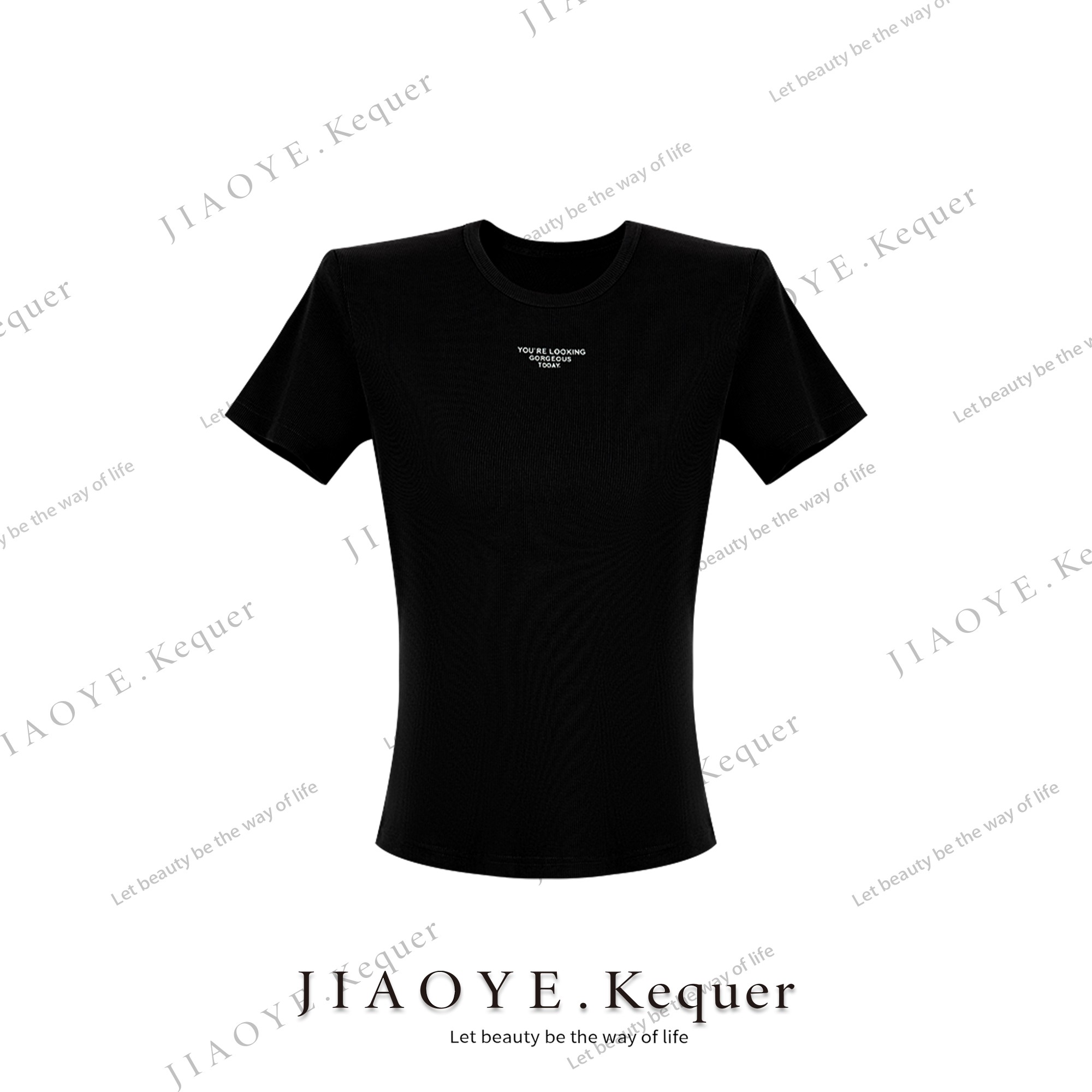 姣爷可趣儿 百搭短袖t恤女修身圆领通勤出游 K230221TX-LLL21208