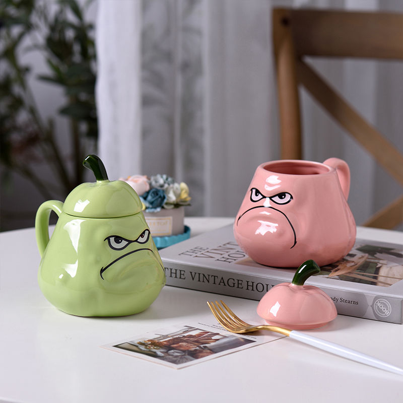 窝瓜陶瓷杯搞怪杯子马克杯子ins高颜值个性生日礼物卡通倭瓜水杯
