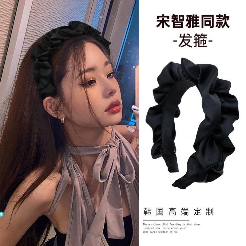宋智雅同款网红发箍女褶皱头箍高颅顶显脸小高颜值发带ins风高端