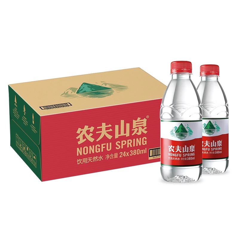 农夫饮用天然水380ml*12瓶弱碱性水办公家用饮用水纯净水瓶装
