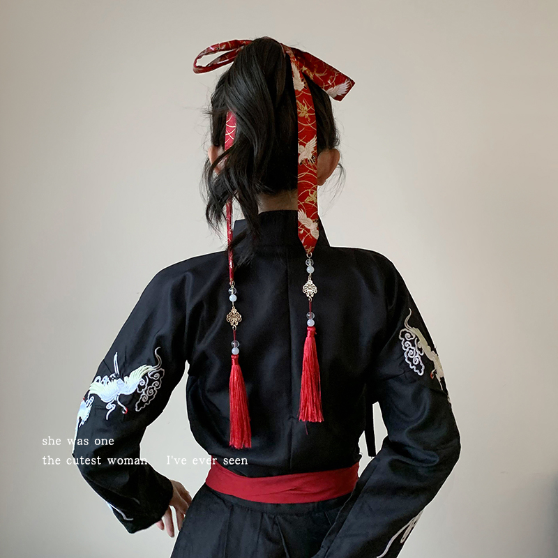 汉服发带古风飘带流苏束发丝带头绳古装头饰马面裙配饰国风发饰女