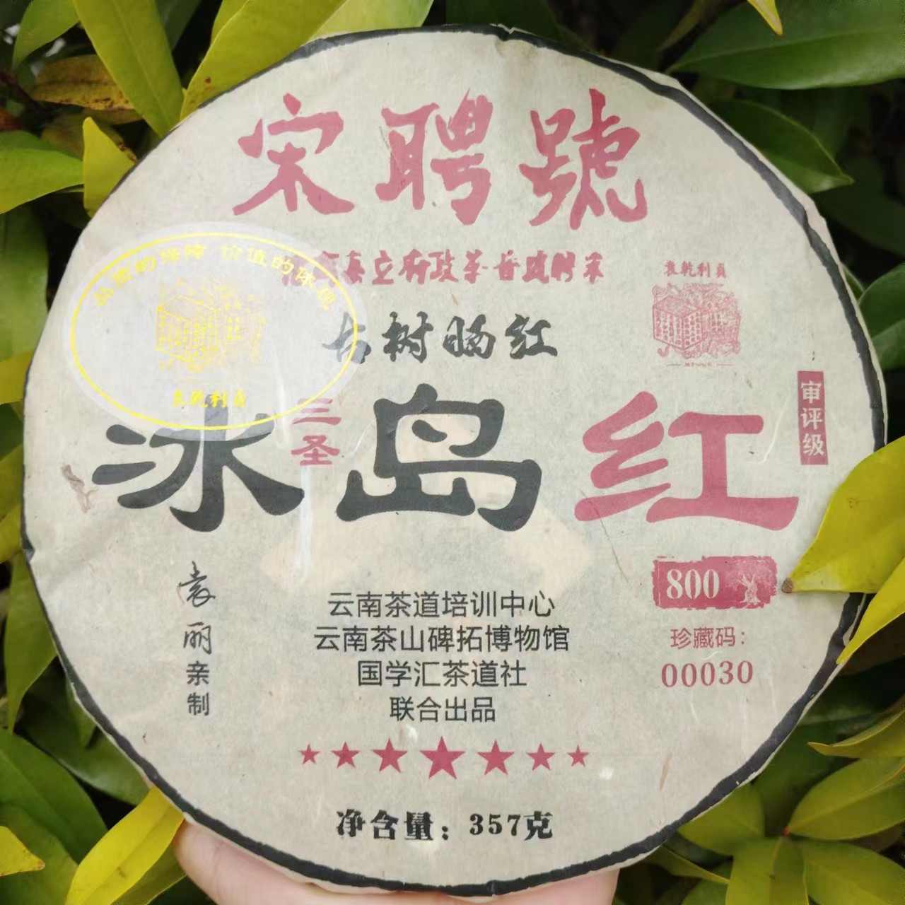 雨腾古茶 YQLZ宋聘號七星三圣冰岛红古树晒红357g/饼