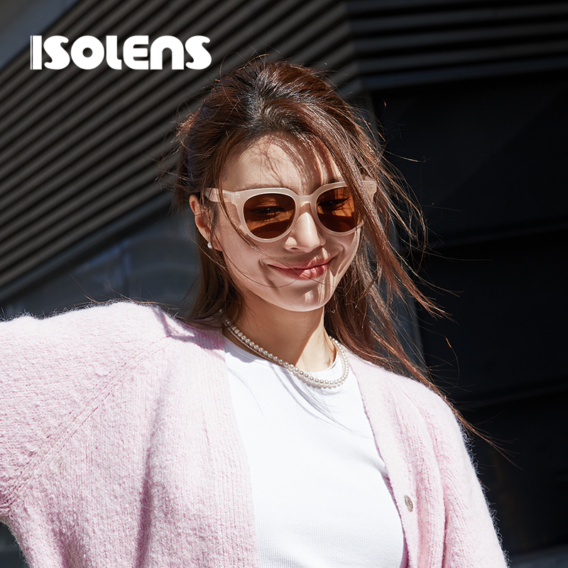 ISOLENS时以眼镜女款墨镜太阳镜可配近视度数防紫外线显脸小