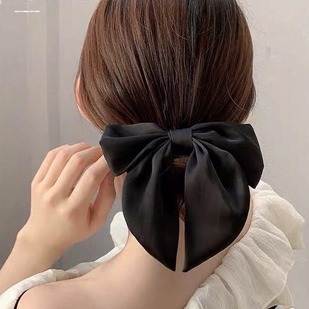 少女燕尾蝴蝶结发圈弹性好百搭质感扎头发精致新款小众显白高马尾