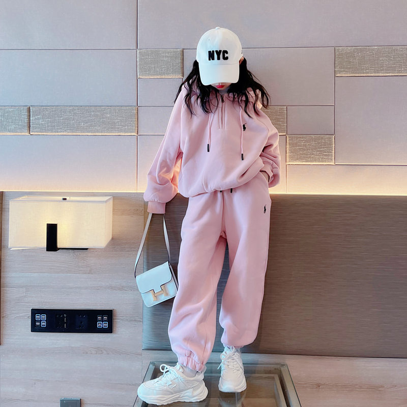 女童套装秋装2023新款韩版洋气童装中大童秋季休闲运动卫衣两件套