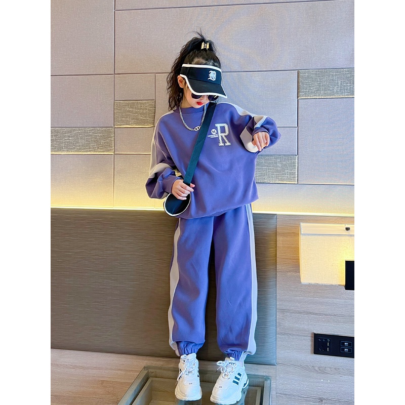 女童秋装2023新款儿童秋季运动洋气时髦童装大童秋款网红长袖套装