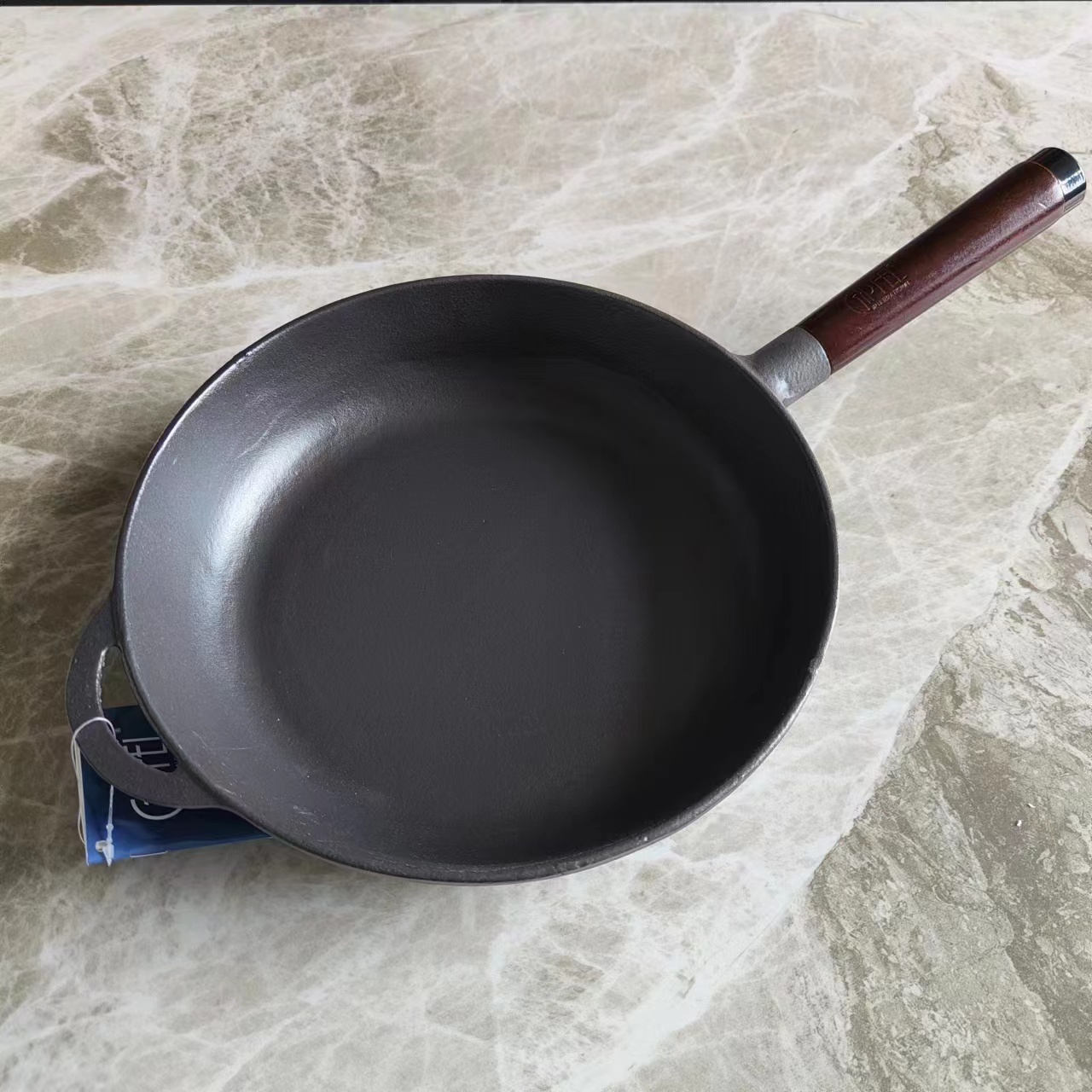 28cmGPF黑色铸铁平底牛排煎锅无盖2252