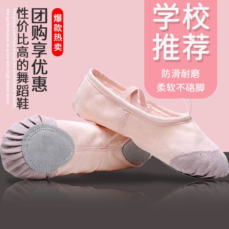 舞蹈鞋幼儿弹力棉女成人儿童猫爪跳舞鞋子芭蕾免系通用跳舞鞋学生