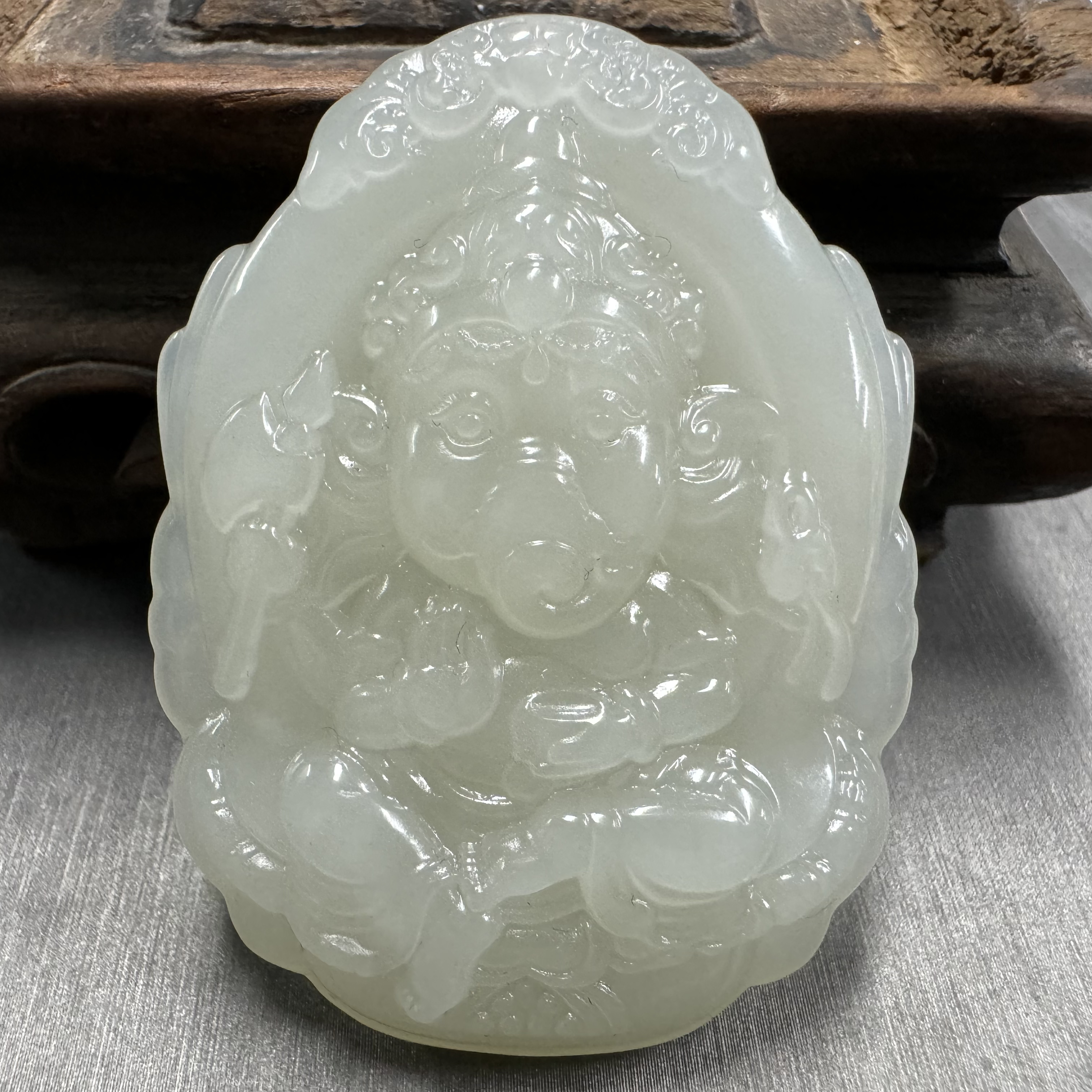 和田玉 象神 吊坠 52/39/11 时尚百搭饰品