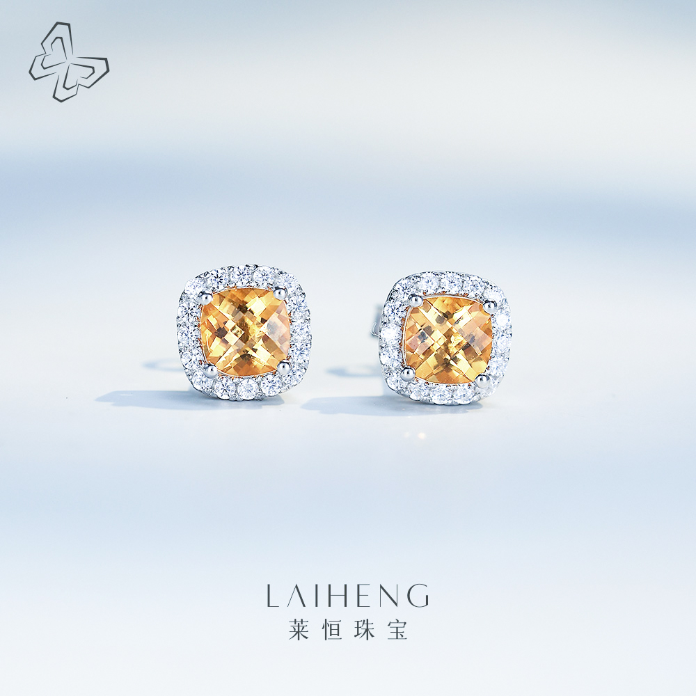 黄水晶耳钉 234153