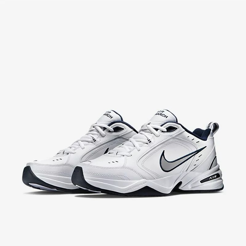 Nike Air Monarch 4 White Navy 缓震复古运动低帮老爹鞋男女同款