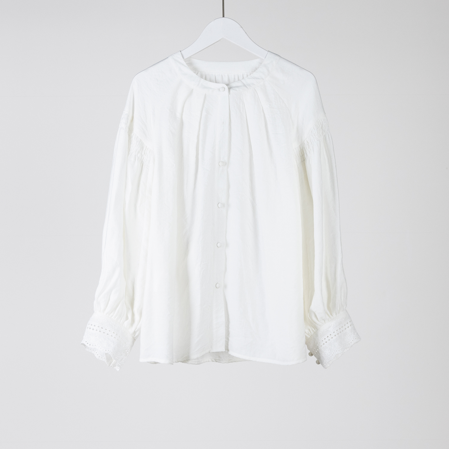 （几里与麻）时尚休闲百搭花边袖衬衫 衣长62 胸围114 059910