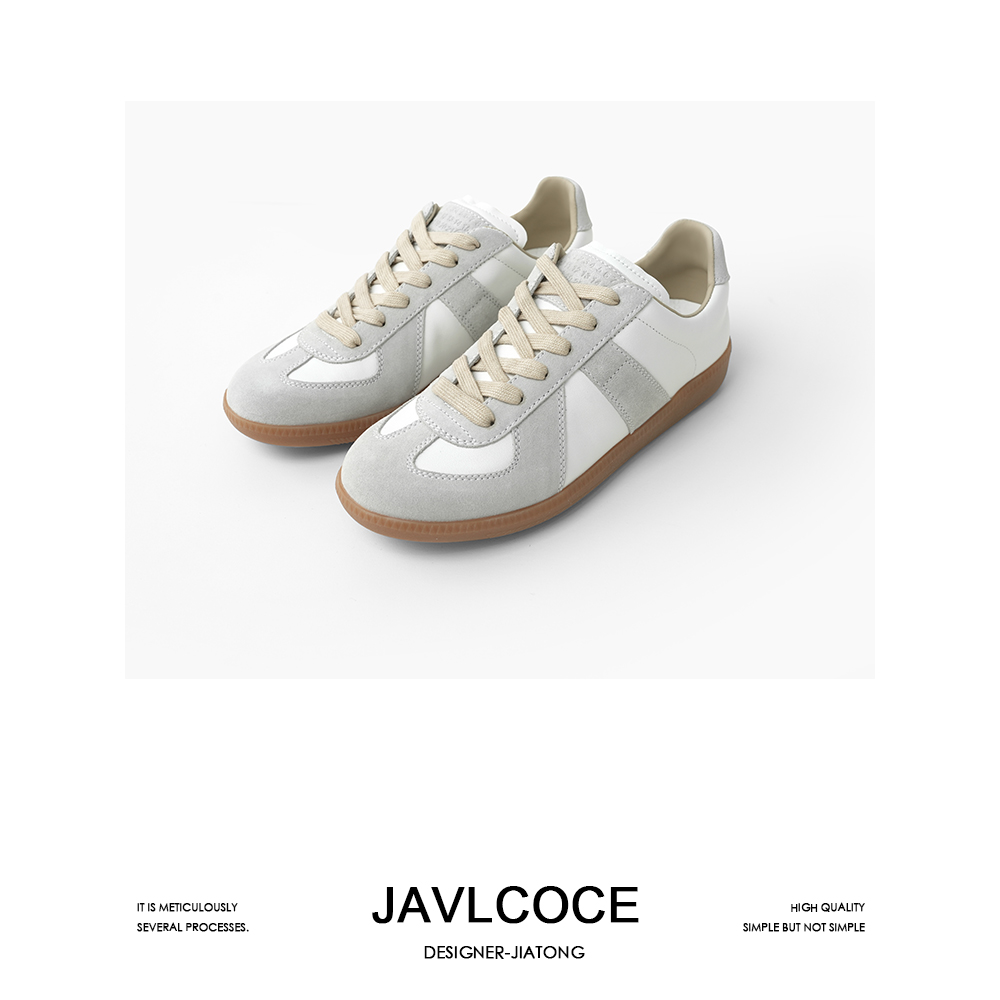 JAVLCOCE/娇可可德训鞋复古休闲运动百搭系带小白鞋低帮帆布鞋女