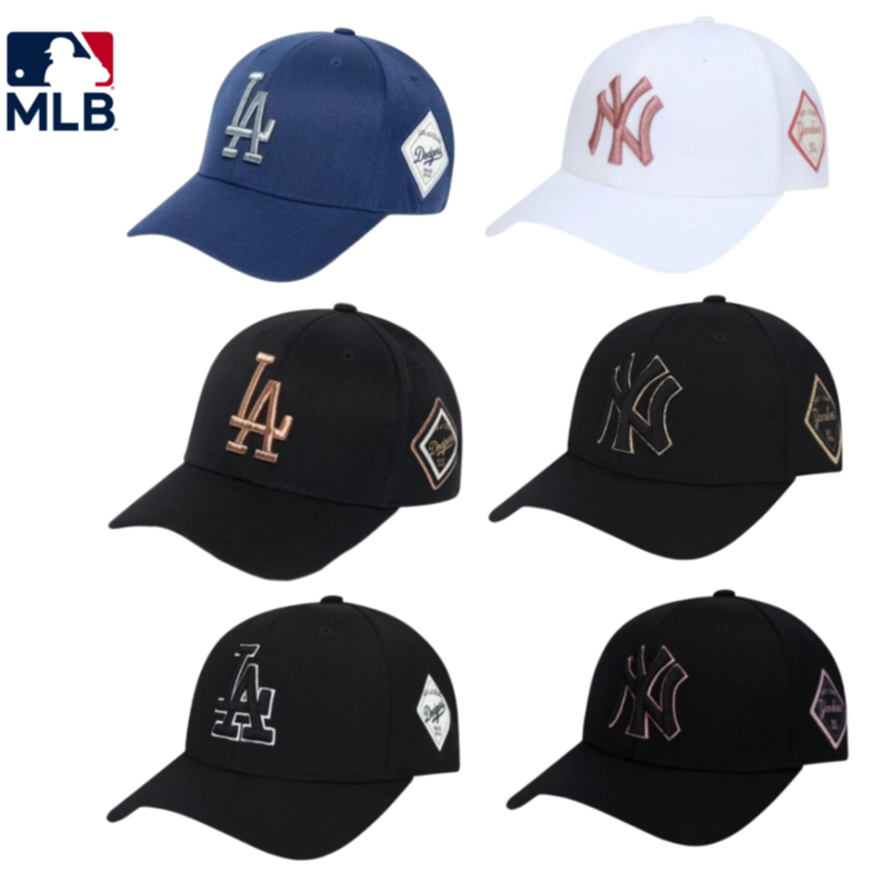 MLB纽约洋基队NY/LA钻石型刺绣标志男女同款情侣款日常休闲棒球帽