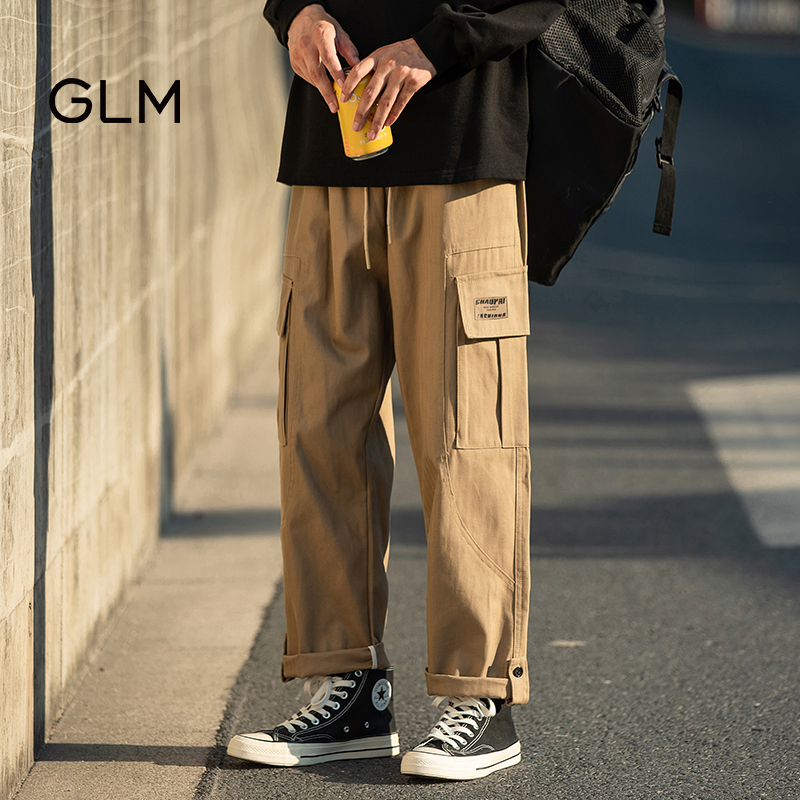 GLM 潮流时尚宽松工装休闲裤百搭直筒长裤子男2024夏季新款运动裤