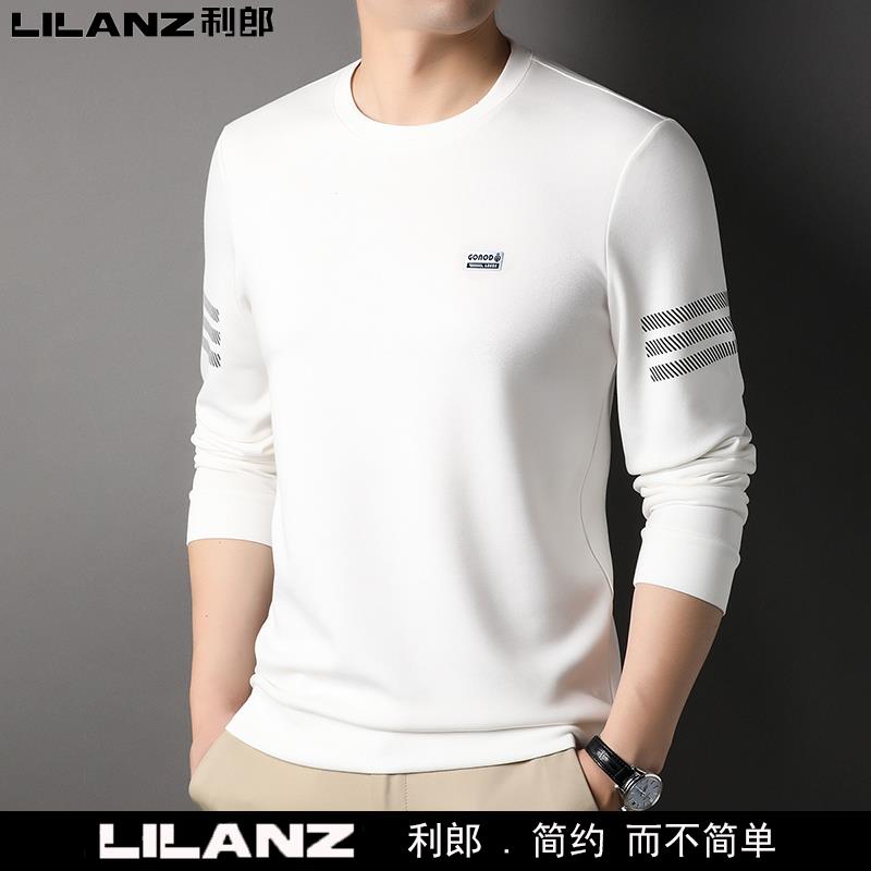 特卖断码利郎长袖卫衣男圆领秋装新款男士中青年商务休闲上衣打底
