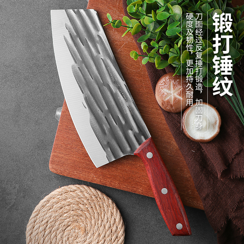 兴刃菜刀家用锻打锋利不锈钢厨师切片刀女士专用小菜刀
