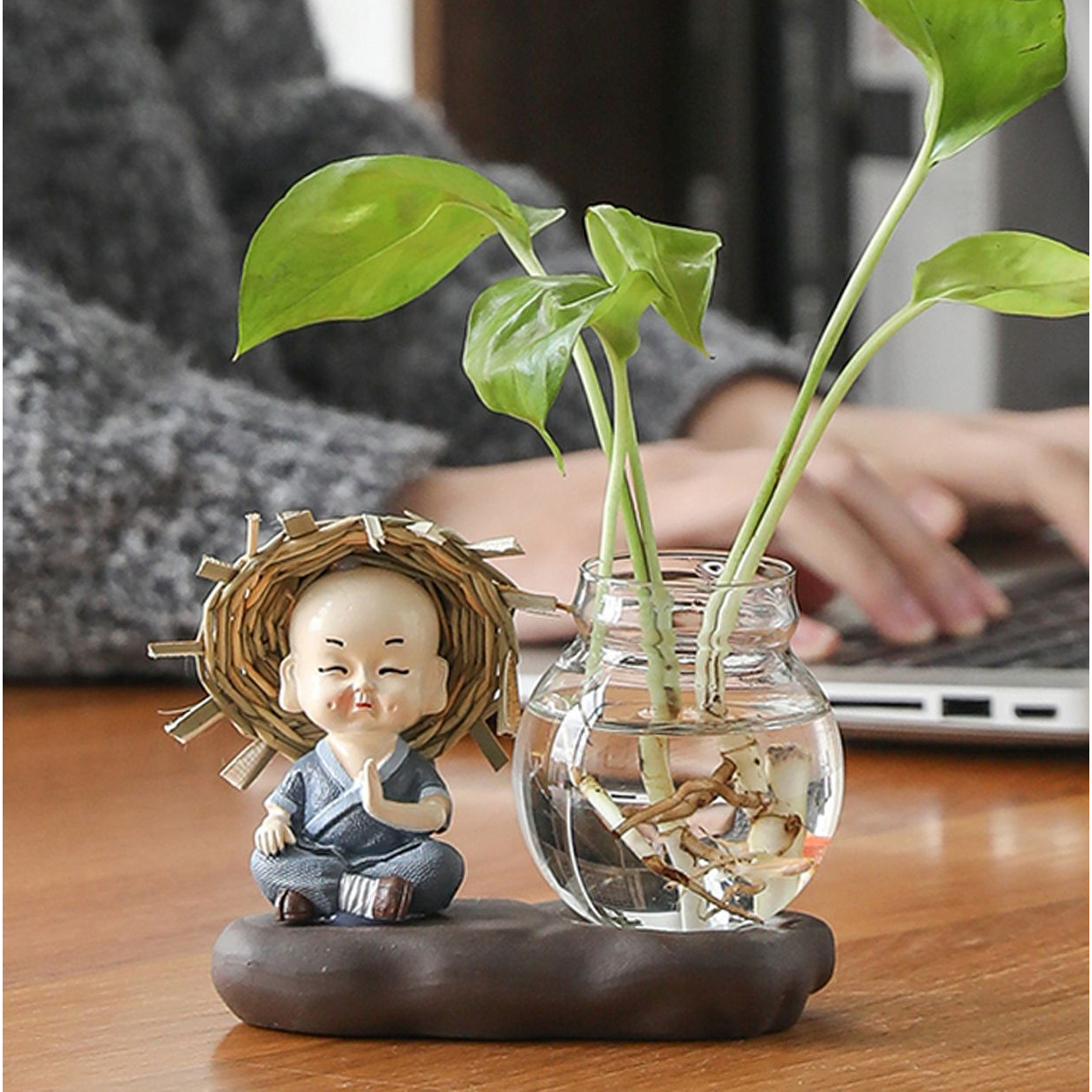家用绿萝水培花盆器皿花瓶透明玻璃插花创意水养植物花器客厅装饰