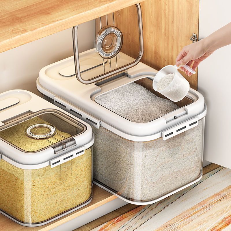 日式家用米桶10kg5kg储米箱塑料密封桶防虫防潮大米面粉米缸