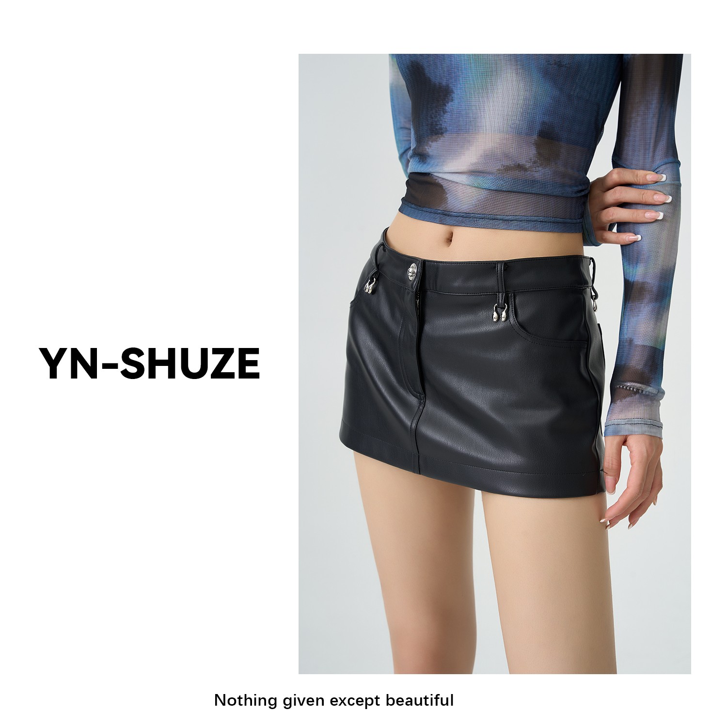 【YN-SHUZE】设计师款自制小众甜辣皮短裙裤YNC-236161