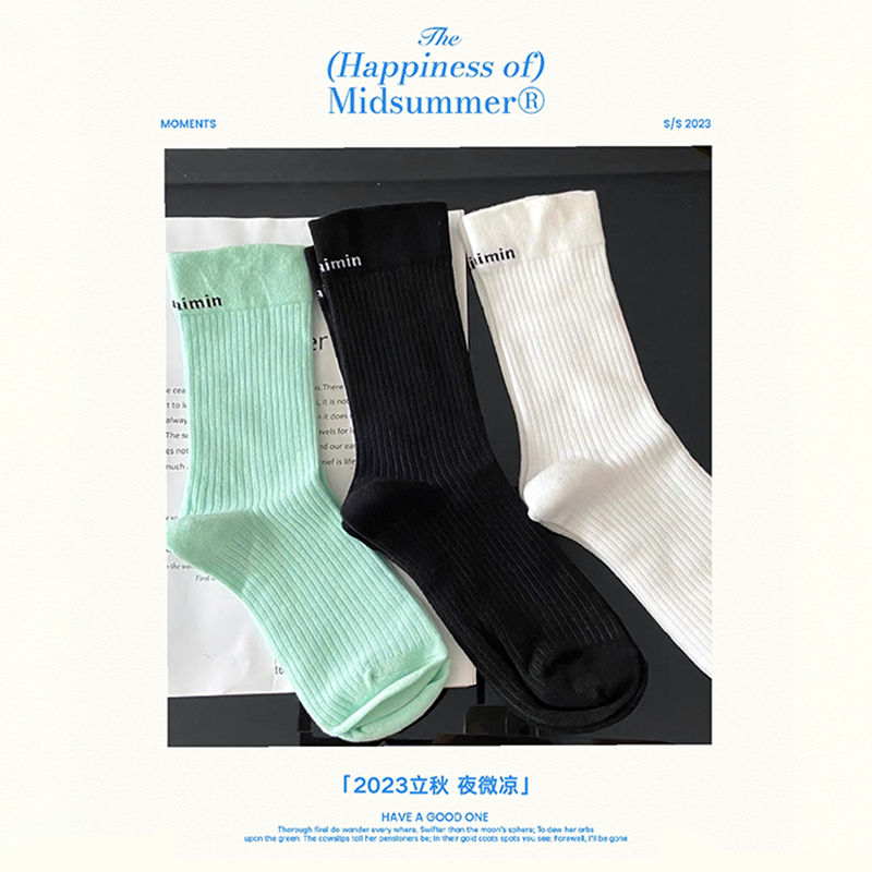 鲨鱼裤配的袜子女秋秋中筒袜女外穿运动袜长袜潮网红款棉小优成品