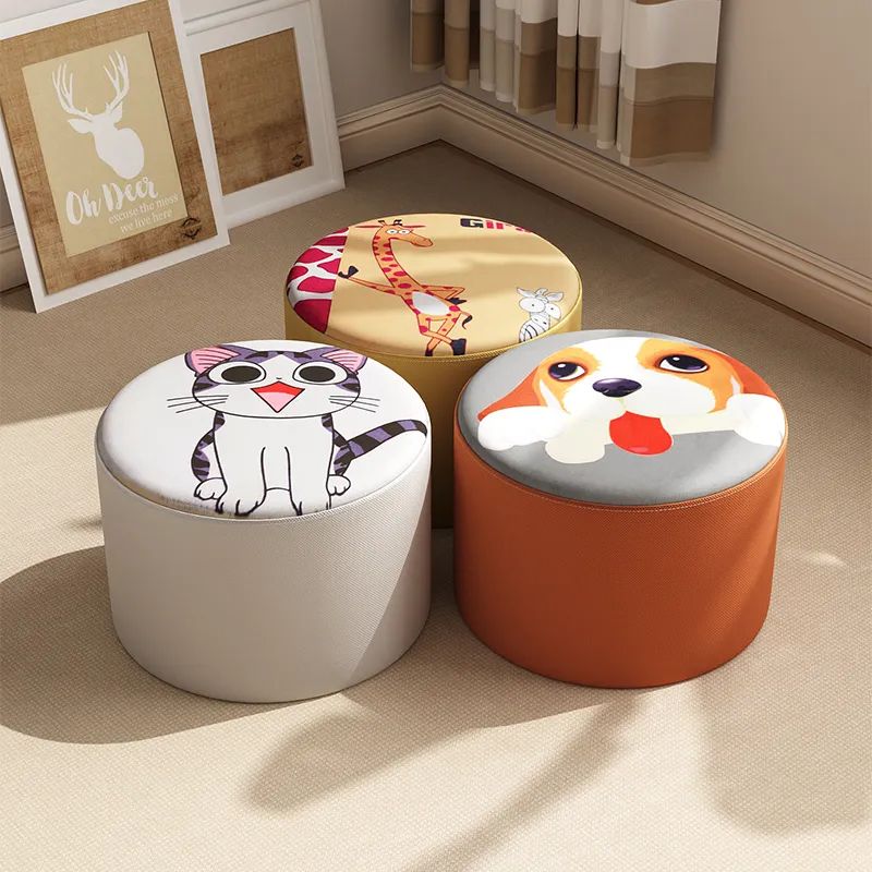 小凳子家用门口换鞋凳创意圆墩子北欧实木板凳儿童矮凳布艺沙发凳