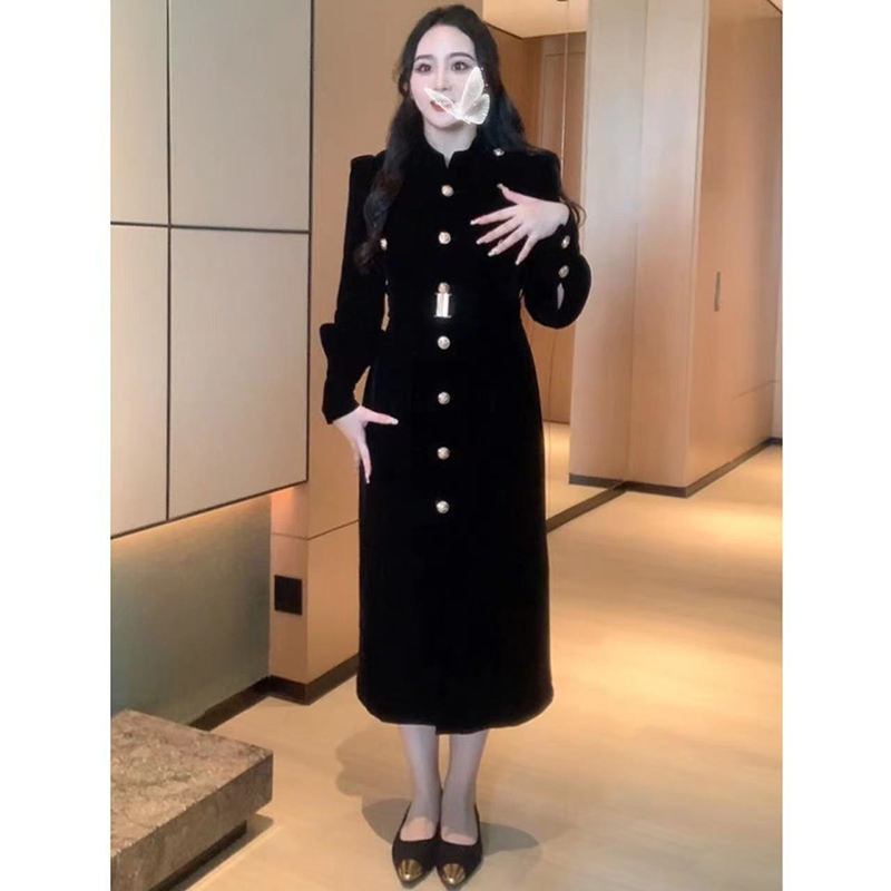 XINYI 【财阀女二】丝绒连衣裙女 XQ238841